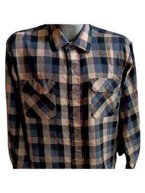 Large Flannel Mens Shirt Vintage Arrow Sportswear Plaid Acrylic Korea 1980's